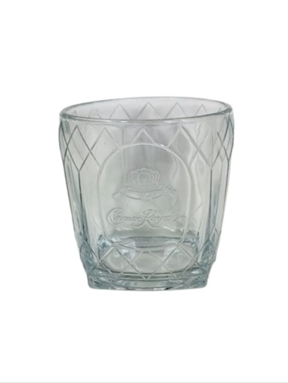 Crown Royal Embossed Diamond Pattern Low Ball Whiskey Glass 10oz